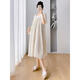 Geman maternity dress summer loose large-size top covering belly summer skirt puff sleeve maternity dress summer skirt off white skirt (recommended 120-140 Jin [Jin equals 0.5 kg])
