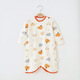 Cool rice baby nightgown anti-kick spring and autumn boys and girls pajamas jumpsuit pure cotton long-sleeved autumn baby nightgown home clothes milk tea bear 73cm