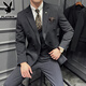 Playboy 2025 new men's three-piece wedding dress casual formal fit British suit black L (suitable for 111-125 Jin Jin equals 0.5 kg)
