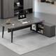 Queka Desk Office Boss Desk Modern Simple Cabinet Workbench President Manager Computer Writing Desk Gray Oak 160*80*75 Boss Desk + Side