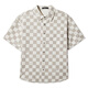 CABBEEN [chessboard] The same denim short-sleeved shirt for shopping malls for men 2024 summer new loose trendy brand shirt off white 12 L /175/50