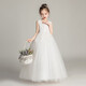 
Dev Ake children's dress girl princess skirt host high-end piano performance evening dress little girl wedding summer big boy BX683 long sleeveless white 130 (recommended 41-50 Jin [Jin equals 0.5 kg])