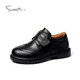 Snuffy boys' leather shoes spring and autumn first layer cowhide children's campus student performance black leather shoes medium and large children's single shoes black 38