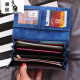 Kangaroo Light Luxury Style New Fashion Frossed Frossed Women's Long Large Capacidad Versión coreana para mujeres Corea versátil Billet de billetera Azul