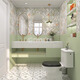 Elfe de pomme Elfe de pomme 400x800 Nyonya Style Soft Flower Flower Tiles French Retro Kitchen Tiles de salle de bain Avocado Green H681 Installation mixte 400x800