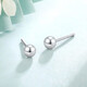 Mengjinyuan Platinum Earrings PT950 Simple Small Light Beads Ear Needles Ear Sticks as Gifts for Best Friend and Girlfriend