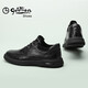 Goldlion Men's Shoes Men's Casual Shoes Fashionable Comfortable Wear-Resistant Casual Leather Shoes 50623011401A Black-40 Size