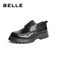 Belle men's shoes commuting business leather shoes pleated cowhide leather comfortable thick sole formal shoes A1422AM4 [pre-sale] black - single 42 (260mm)