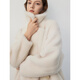 
Langzi Grain Pure Wool Coat Retro High-end Jacket New Winter Commuter Top Imitation Fur Women Ivory White S