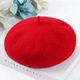 Ning Chai Beret Frauen Frühlings- und Herbst Winter Beret koreanische Pilze Frauenhut Atmungsfreie Kürbishut Imitation Wolle Wolle Wolle rot verstellbar 56-58 cm