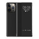 Gullfoss Apple 14 Case de téléphone mobile iPhone 14 Promax Protective Protective Case Full-incrustante hommes et femmes Miroir en verre miroir en verre Flip Cuir Cuir Apple 14 Black-Flap Window Le cuir Sleep