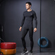 Li-Ning tights men's sports quick-drying long-sleeved fitness clothes compression running basket badminton high-elastic training bottoming top (pure black two-piece set) long sleeves + tight pants XL