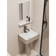 Hongpai Badezimmer Kleine Wohnung integriertes bodengesteuertes Keramiksäulensäulenbecken mit schmalem Waschbecken Balkon Basin-Creme-Waschbecken 4837 Graues Säulenbecken + Objektiv erschwingliche Abdeckung