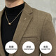 Jess Wollanzug Jacke Herbst und Winter Dicke Business Official Casual Anzug Set Korean Slim Slim Set Grey (einteiliger Anzug) L (110-125jin [Jin gleich 0,5 kg]))