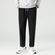 
Dingfengbaoluo casual pants straight nine-point trousers spring and summer trendy brand loose solid color men's pants 9904 black M