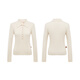 EP Yaying Women's Clothing Yak Polo Collar Metal Button Sweater Shopping Mall Same Model 9913A White M