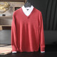 
Pash Men's Cashmere Sweater 100% Cashmere V-neck Basic Inner Layer Casual Knitted Base Sweater TRC1202 Medium Gray 2XL