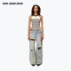 Ann Andelman [mismo modelo en la celebridad] Venta directa oficial chaleco rayado de cuello