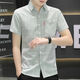 2025 New Ice Silk Shirt à manches courtes pour hommes minces de style coréen pour hommes chemises minces polyvalentes.