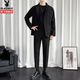 Playboy (PLAYBOY) no-iron suit men's autumn and winter Korean style trendy wedding dress small suit men's casual three-piece suit CGHHTX8TZ black three-piece suit XL