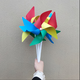 维诺亚小风车装饰 户外 旋转塑料儿童手拿玩具幼儿园一元地推小礼品批发 30个五叶手拿款彩色