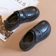 Lurang Song Children's Leather Shoes for Boys and Girls Performance Shoes British Style Velcro Loafers Spring and Summer Children's Shoes Black Velvet Size 31 Inner Length 19.3cm