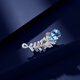 France Kou brooch women's sky blue topaz feather light luxury niche high-end corsage accessories birthday gift for girlfriend topaz feather SF air engraved greeting card