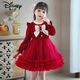 Disney girls dress New Year skirt 2026 new spring and autumn children's tutu skirt little girl red princess skirt winter red high quality 100 recommended height 90-95cm