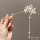 Su Shiliu new Chinese style flower hairpin for women with tassels, small fresh Hanfu headdress, ancient style cheongsam accessories, hairpin for women, flowery tassel hairpin