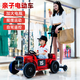 Bei Duoqi children's electric car four-wheel toy parent-child car can be used as adult remote control for male and female babies and children with adult tray Pearl White 12V25A lithium battery + soft wheel + remote control