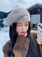 Xingmei Lanfei knitted beret women's autumn and winter plush lazy style painter's hat big head circumference showing face small winter woolen hat camel adjustable