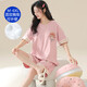 Molianya Pyjamas de grande taille pour femmes en été avec poitrine 2024 Nouveau short de vêtements de maison en vrac à manches courtes à manches courtes Set A3519 Parm à poitrine M 80-100jin [Jin est égal à 0,5 kg]