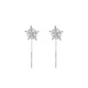 Qi Xiaomi Pure S999 Pure Silver Snowflake Tassel Ear Wire Women's Ear Piercing Earrings Light Luxury Niche Earrings 2025 New Earrings 999 Pure Silver Snowflake Ear Wire - Short Pair