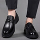 Playboy Cuero zapatos casuales para hombres uso formal de cuero genuino transpirable negro suave suela gruesa 2025 nuevos zapatos de cuero de cabeza grande para hombres encaje negro 9763 40