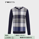 
PORTS men's early autumn shirt pullover knitted sweater plaid sweater men MN9K077JZW006 NAVY COMBO L