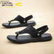 Sandalias de hombres dinámicas de camello alemanes para el verano Nuevos zapatos de playa informales Sandalias sin deslizamiento Sandalias de doble propósito Flip Flip Flopslip 3880 Negro (tamaño de zapato deportivo) 38