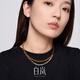 Bai Lanliu Gold Necklace Women's Amber 925 Silver Clavicle Chain Fashion Light Luxurious Design Jewelry Birthday Gift for Wife