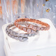 Canbei snake-shaped bracelet 18K rose gold snake bone bracelet snake head moissanite light luxury full of diamonds that will not fall off couple bracelets platinum gold