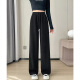 
Red Dragonfly narrow version wide-leg pants for women 2025 spring and autumn new casual trousers for women plus velvet spring sports straight pants 689# black extension-regular S