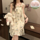 Hanrui Bubble Cotton Hosender Nachthemd süßes und niedliches Brustpolster Abnehmbares Hauskleidung CX-5010# Regenbogen lächelnde Gesicht 170 m