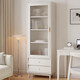 Qinling Chunyuan nordique Bibliothèque en bois massif en bois de rangement étagère de rangement simple salon de grande capacité armoire avec une bibliothèque à poussière de porte 9902 # Log Color Bibliothèque