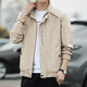 Gu Qian Work Jacket Men's Loose Spring and Autumn Casual Lapel Jacket Men's Middle-aged Versatile Cotton Tops Army Green XL (120-140 Jin Jin equals 0.5 kg)