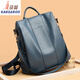 Kangaroo (KANGAROO) backpack for women 2024 new fashion simple soft leather travel backpack multifunctional women's large capacity anti-theft bag black