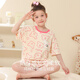 Nuodun summer thin children's pajamas girls short-sleeved shorts medium-sized children's girls 100% pure cotton baby home clothing set A5012 girls 130