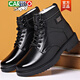 Cartelo 3513 Cruiser Herren Boots Stiefel Taktische Kampfstiefel Winter High-Top Pure Woll Military Baumwolle Lederschuhe warme Stiefel 3518 Schwarz Wolle flacher Sohle Modell 41 Teile 41