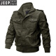 JEEP SPIRIT autumn and winter men's jacket, flight staff jacket, World War II military fan lapel, ejection top, 9930 military green, thin model, M 90-115Jin[Jin equals 0.5 kg] Recommended