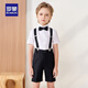 Romon boys dress summer children's graduation performance suit kindergarten overalls flower girl black suit 150