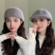Yufan Hat Women's Autumn and Winter Retro British Style Progressive Hat Versatile Two-Wear Painter's Hat Women's Fashionable Face-Revealing Little Beret Black