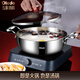 欧乐多（Olodo）德国316L不锈钢复底汤锅火锅涮锅家用大容量锅燃气灶电磁炉通用 316L不锈钢汤锅 贈手柄+汤勺 26cm
