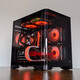 Wanjia Canopy White MINI Curved Glass Sea View Room Computer Case Desktop MATX240/360 Water Cooling Canopy MINI Black + Prism Fourth Generation ARGB Five Fans